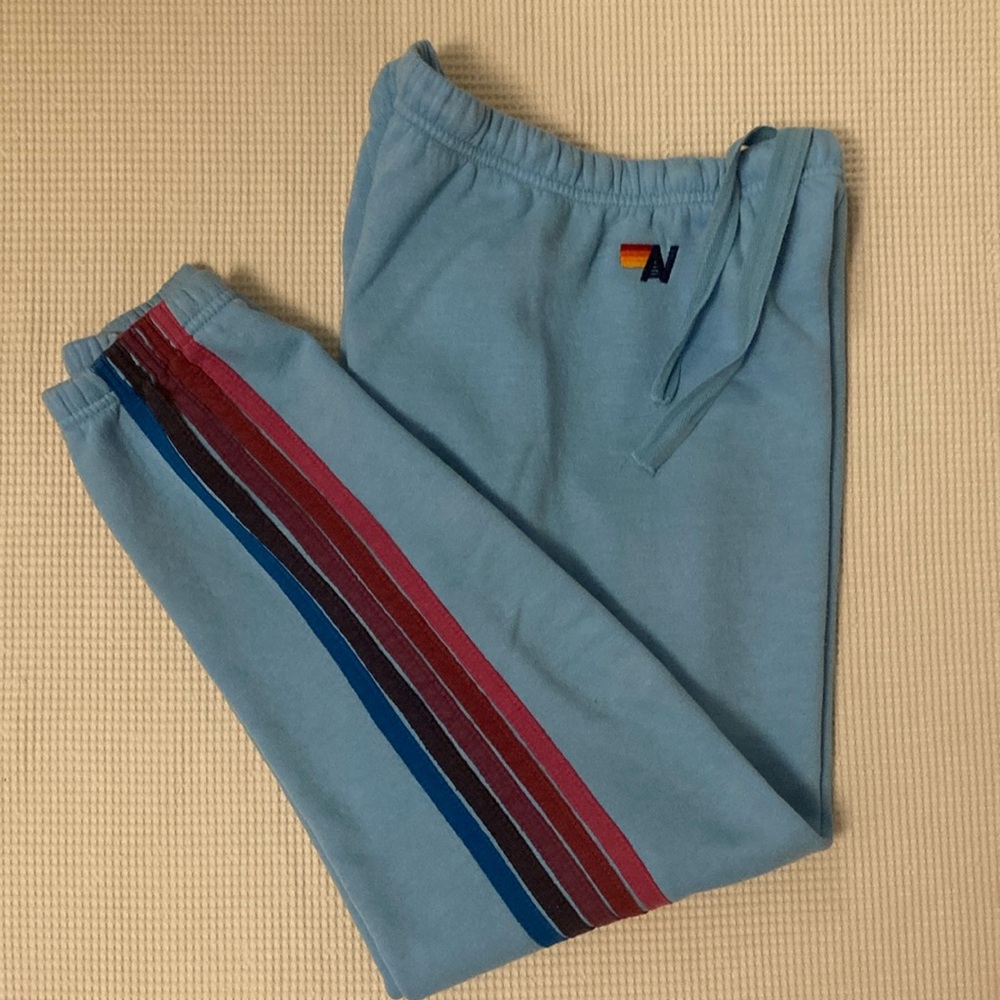 Aviator Nation Blue Joggers with Red Stripe